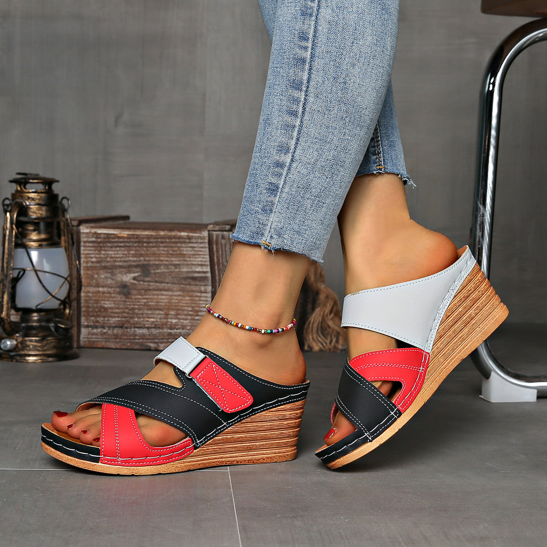 Women's Colorblock Wedge Slides