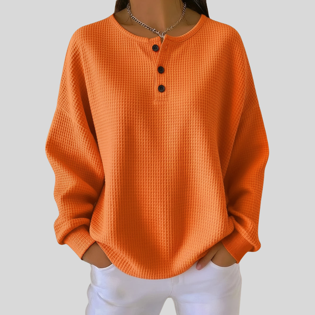 Women's collared sweatshirt in a soft, cozy fabric, perfect for relaxed everyday wear & comfort.