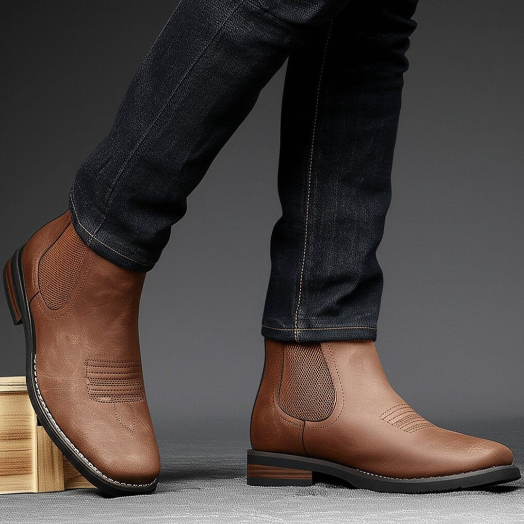Classic men's slip-on Chelsea ankle boots for smart-casual and everyday wear. Durable and comfortable footwear.