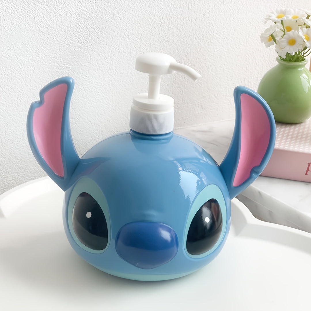 Novelty Disney Stitch PVC soap dispenser. Perfect bathroom decor & kitchen accessory for cartoon character fans.