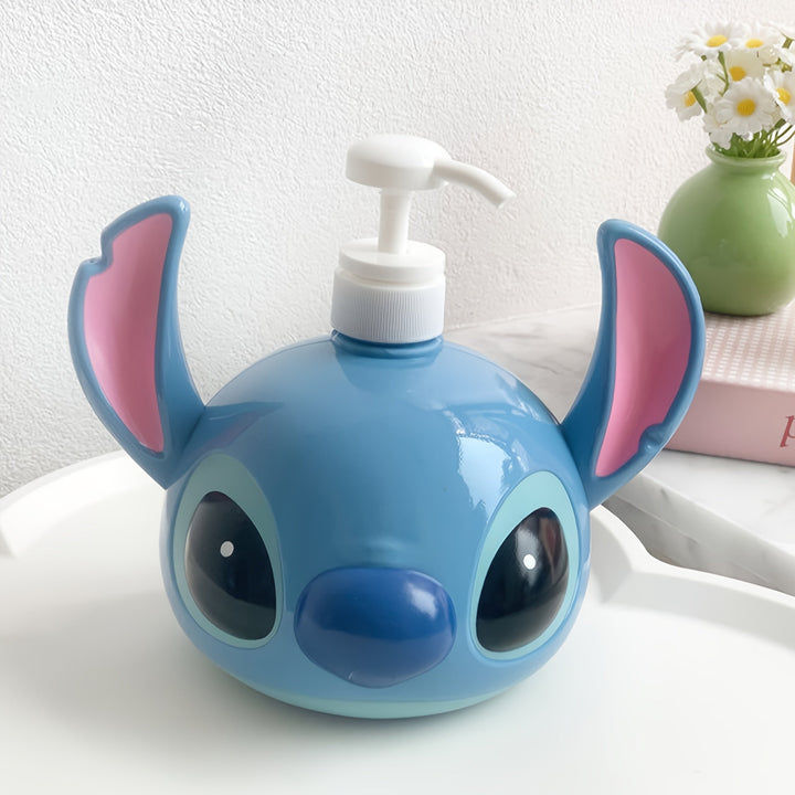 Novelty Disney Stitch PVC soap dispenser. Perfect bathroom decor & kitchen accessory for cartoon character fans.