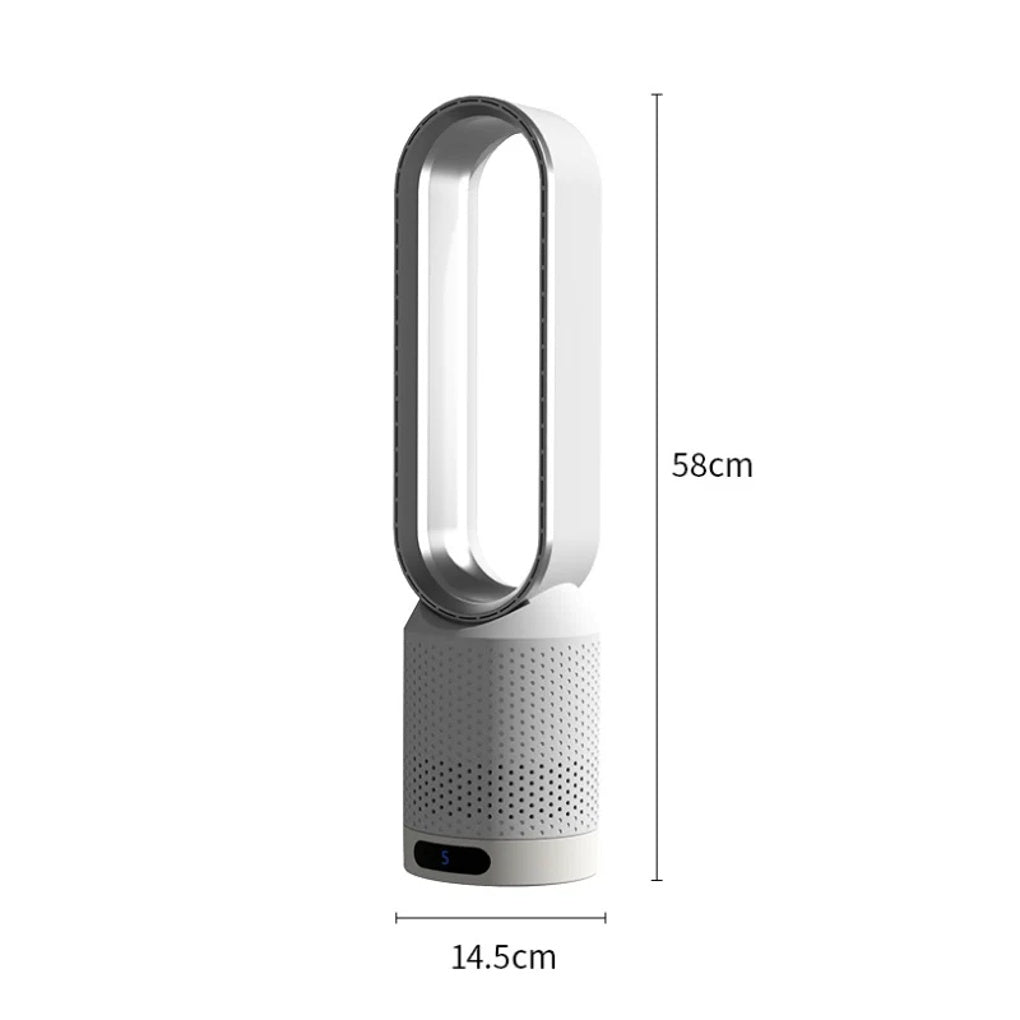 Portable 3-in-1 air cooler, UV purifier, and ionizer for healthy home air quality & comfort.