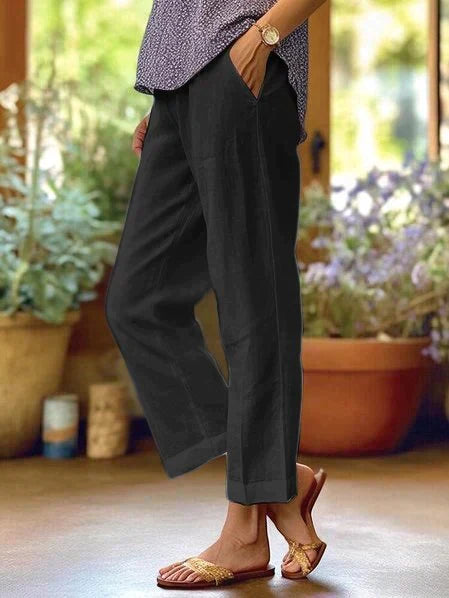 Versatile women's summer pants with a relaxed, flowy silhouette. Lightweight and breathable for warm weather.