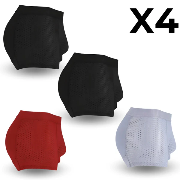 Front view of men's breathable boxer briefs, seamless for everyday wear.