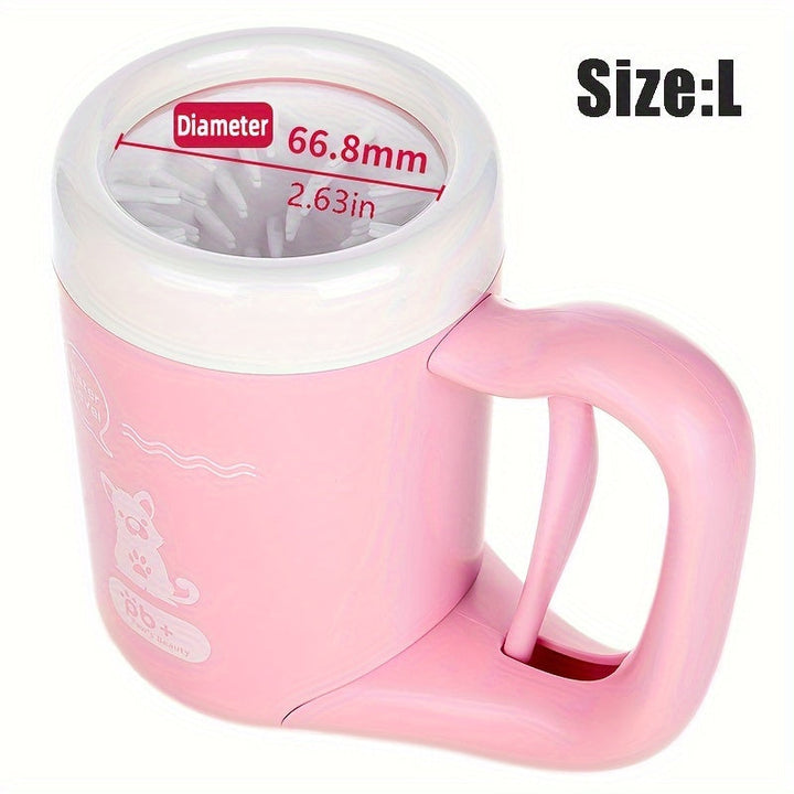Keep floors clean with this portable dog paw cleaner cup, perfect for muddy paws.