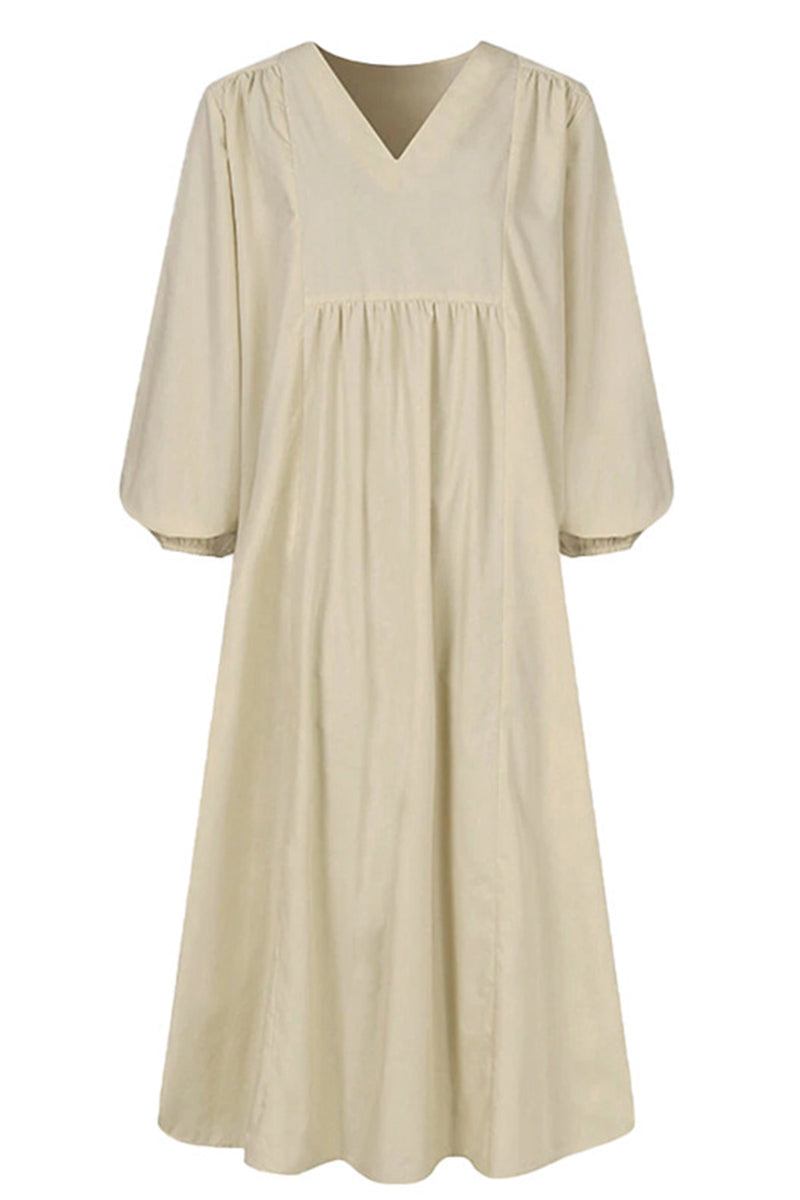 Women's V-Neck Midi Dress Loose Fit