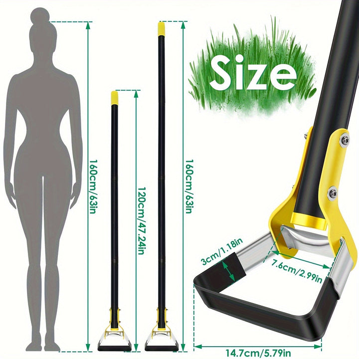 Durable stainless steel hand weeder with ergonomic grip for efficient garden work.