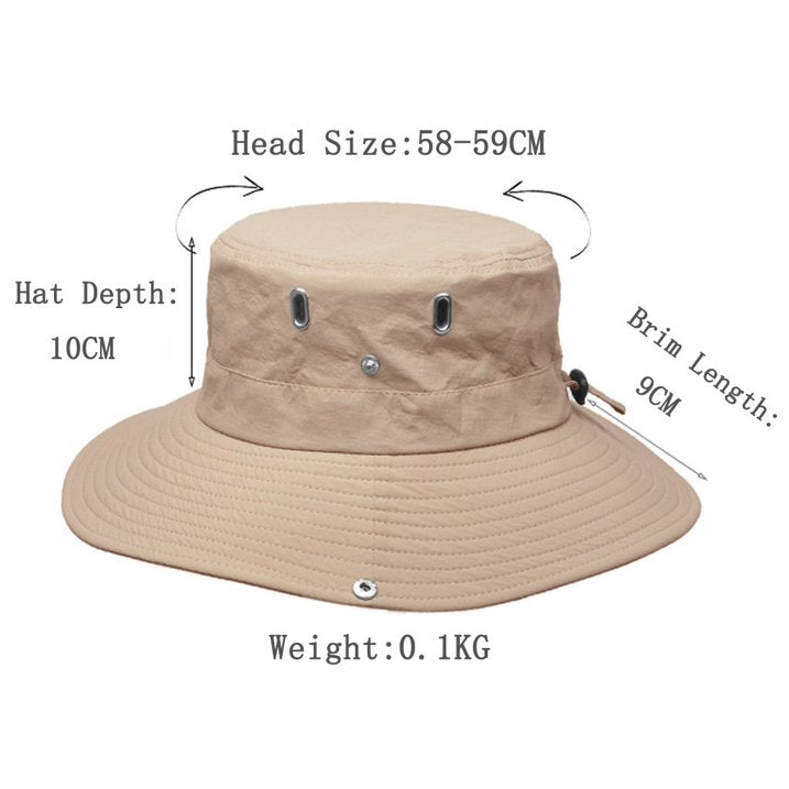Unisex sun hat with UPF 50+ UV protection. Breathable wide brim for hiking, fishing & gardening.