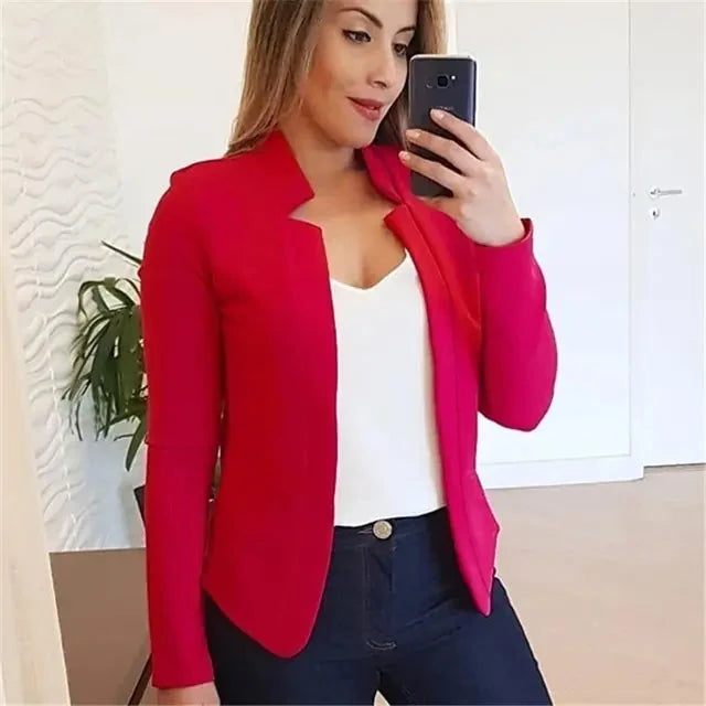 Polished women's classic style blazer, ideal for office, professional looks, and versatile business attire.