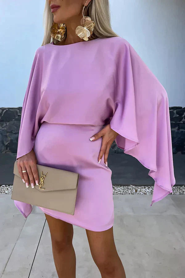 Celeste Women's Cape Sleeve Mini Dress