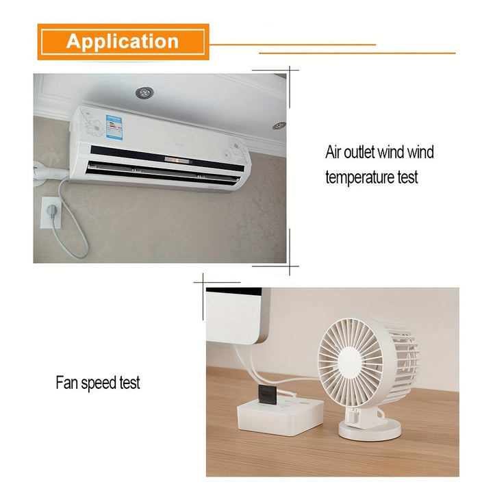 Digital anemometer for outdoor wind speed measurement, portable, precise & essential for weather monitoring.