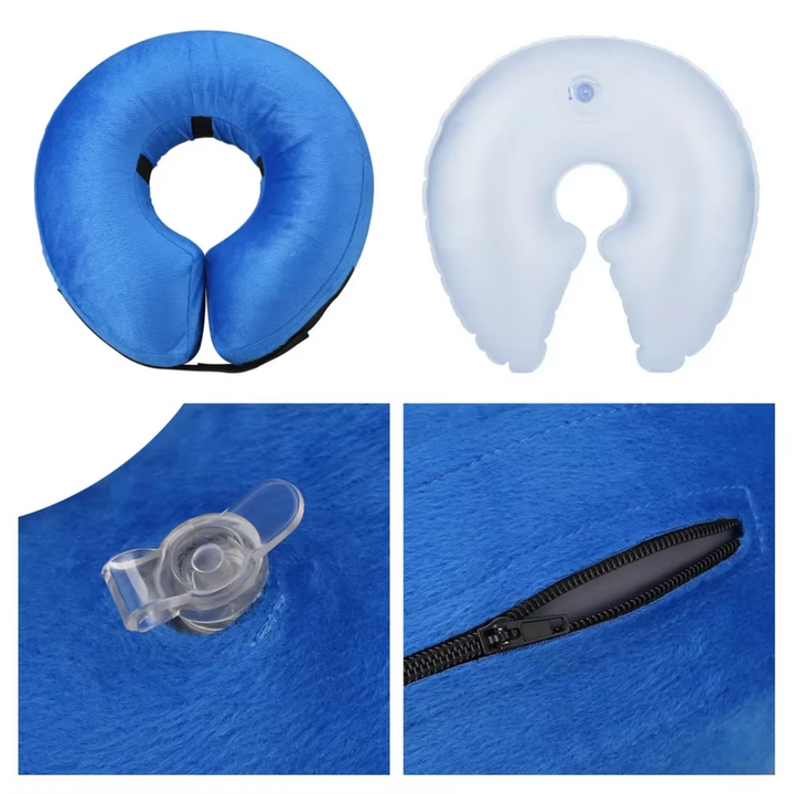 Safe post-surgery dog collar. Inflatable design offers soft protection, a gentle e-collar alternative.