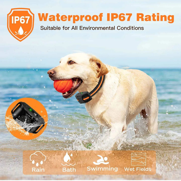 Premium electric e-collar for dog training. 3300ft remote control, waterproof design for obedience.