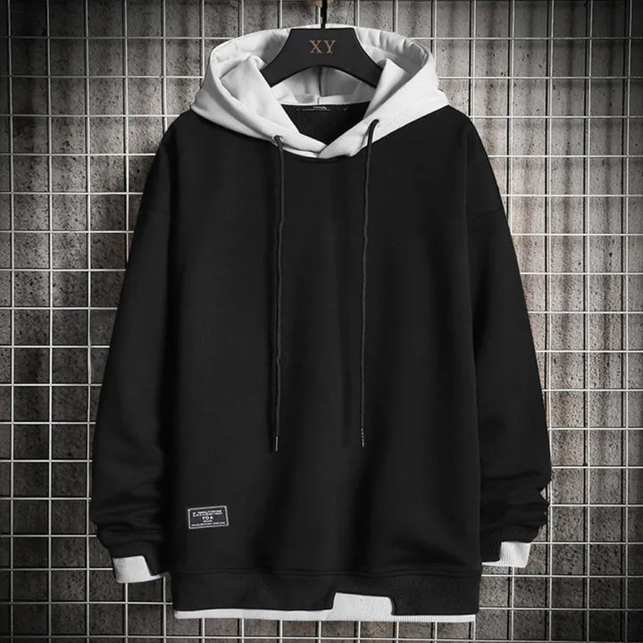 Stylish men's classic pullover hoodie for casual outings, gym, or relaxed layering. A wardrobe essential.
