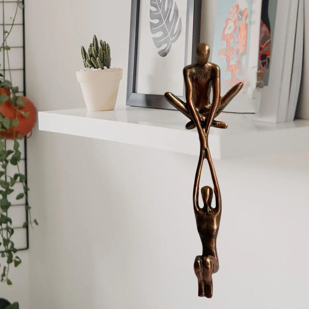 Abstract modern art "Eternal Love & Strength" sculpture, an elegant ornamental home decor figurine.
