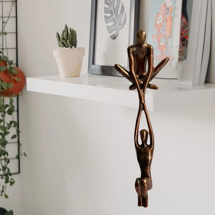 Abstract modern art "Eternal Love & Strength" sculpture, an elegant ornamental home decor figurine.