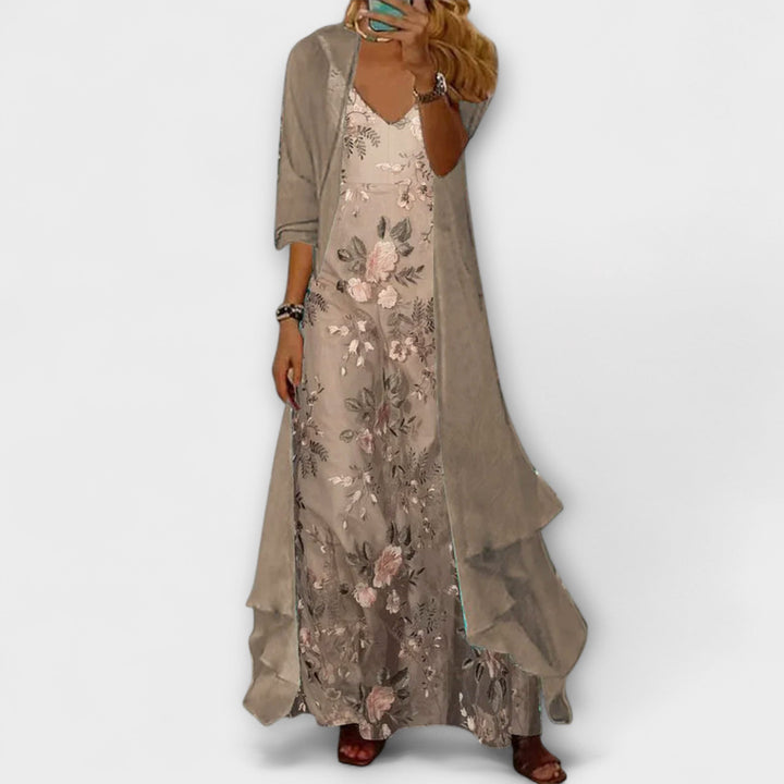 Women's Floral Maxi Dress Set