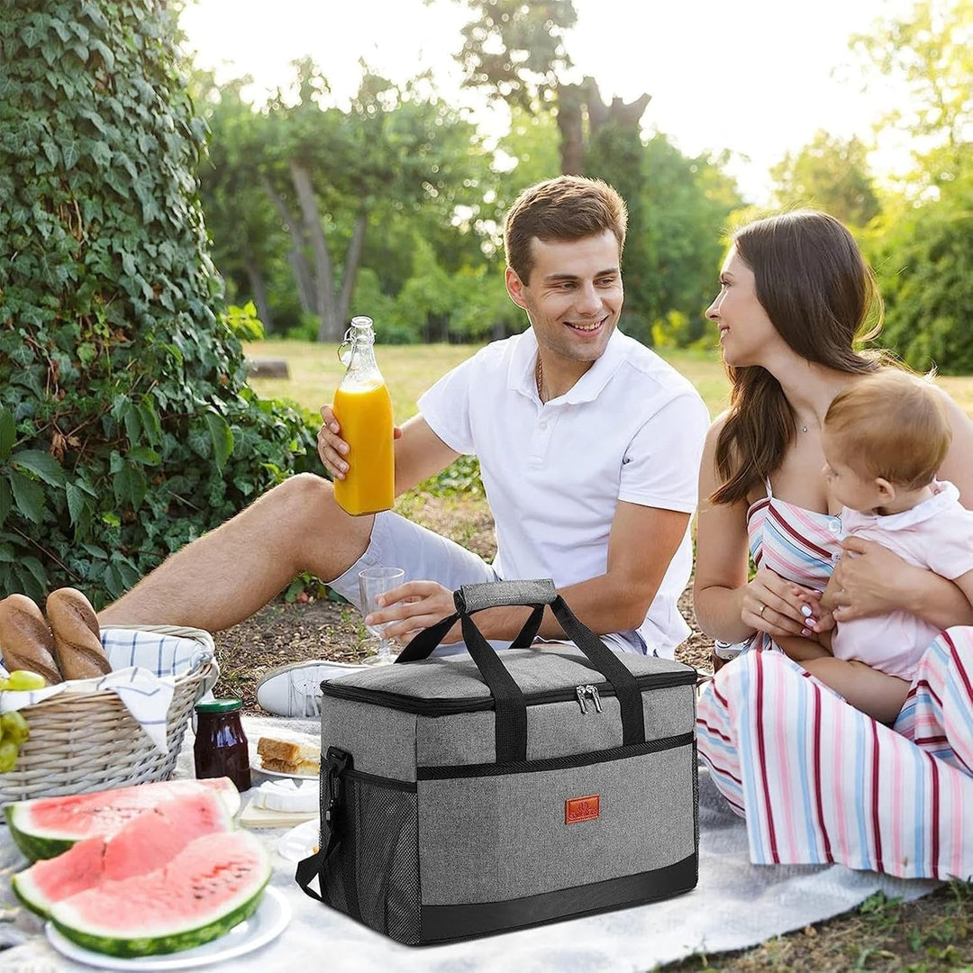 Unisex 33L insulated cooler bag for outdoor adventures, perfect for picnics & camping.