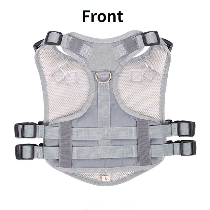 Padded tactical dog harness for large dogs, comfortable & durable oxford fabric for long outdoor training sessions.