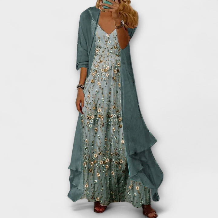 Women's Floral Maxi Dress Set