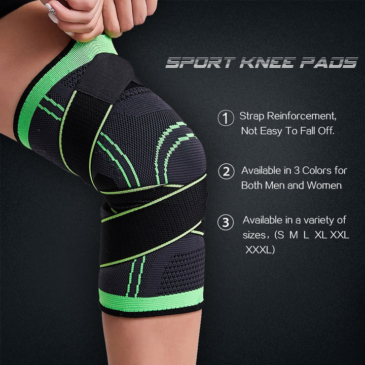 Supportive knee sleeve for joint pain relief, recovery, and stability during fitness activities.