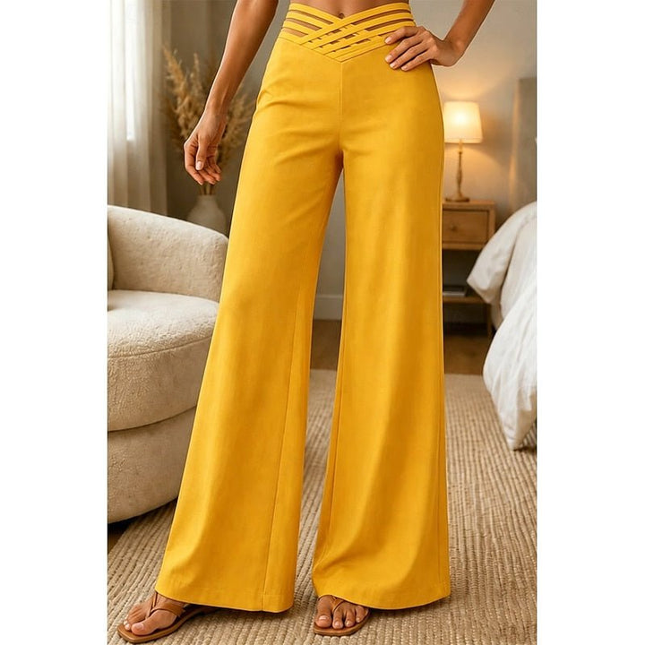 Comfortable women's wide-leg trousers, high-waist design for versatile fashion & elegant everyday wear.