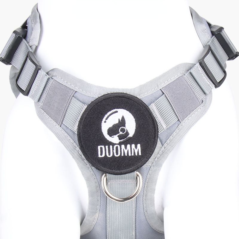 Tactical dog harness for large active dogs, durable oxford fabric, adjustable straps, secure fit for training & outdoor adventures.