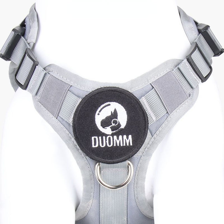 Tactical dog harness for large active dogs, durable oxford fabric, adjustable straps, secure fit for training & outdoor adventures.