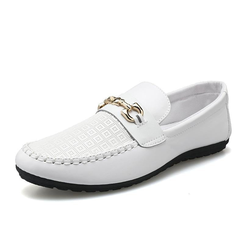Modern men's loafers, elegant slip-on shoes offering refined style for any occasion.