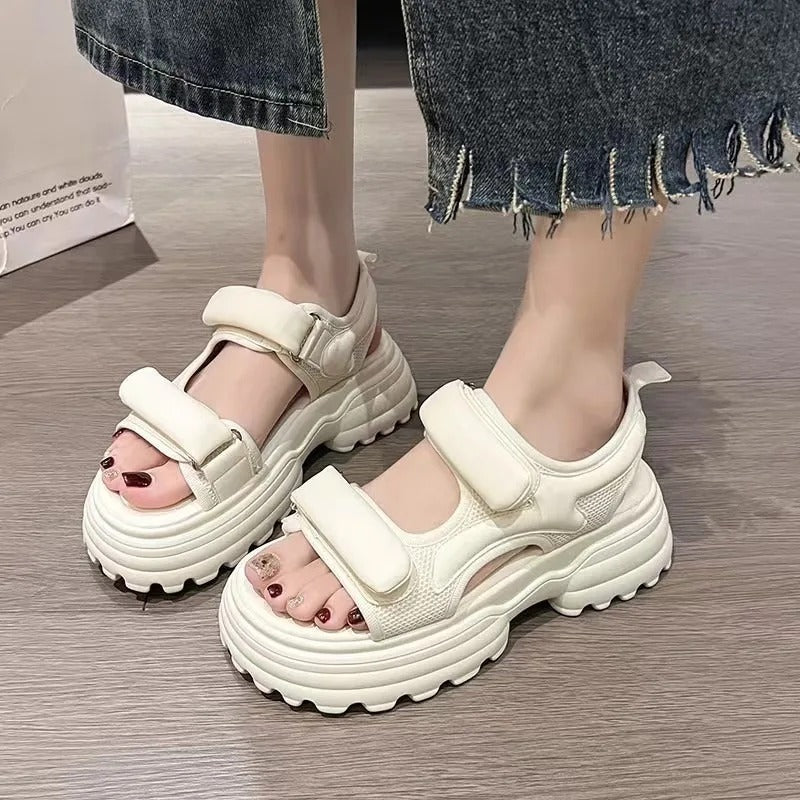 Comfortable women's orthopedic arch support wedge sandals, great for foot health & summer walking.