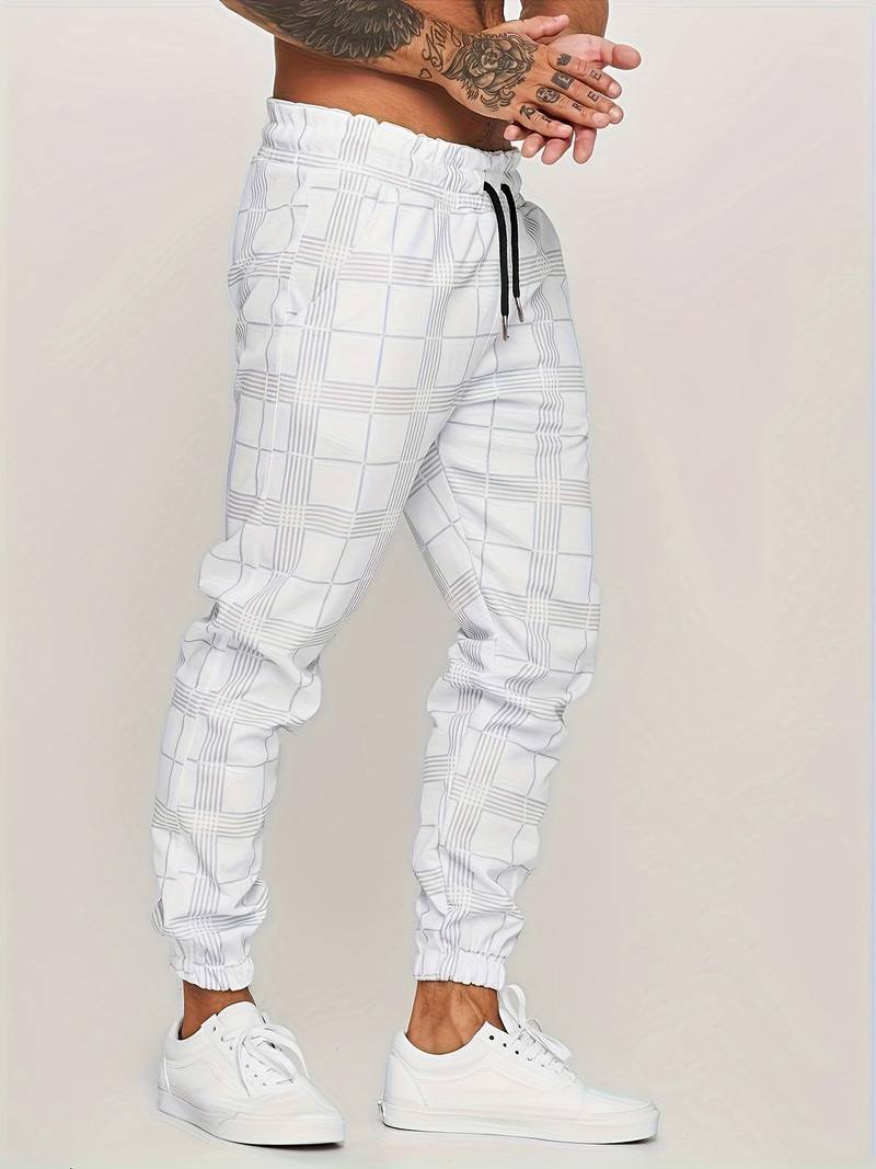 Modern men's checked jogger pants for ultimate comfort. Stylish design, ideal for casual and active wear.