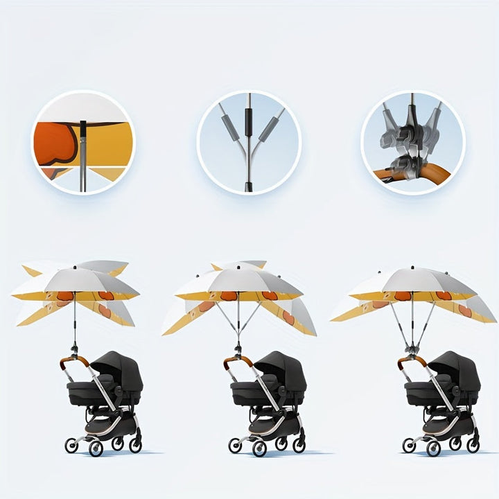Unisex portable stroller umbrella for sun & wind protection. Lightweight & functional outdoor accessory.