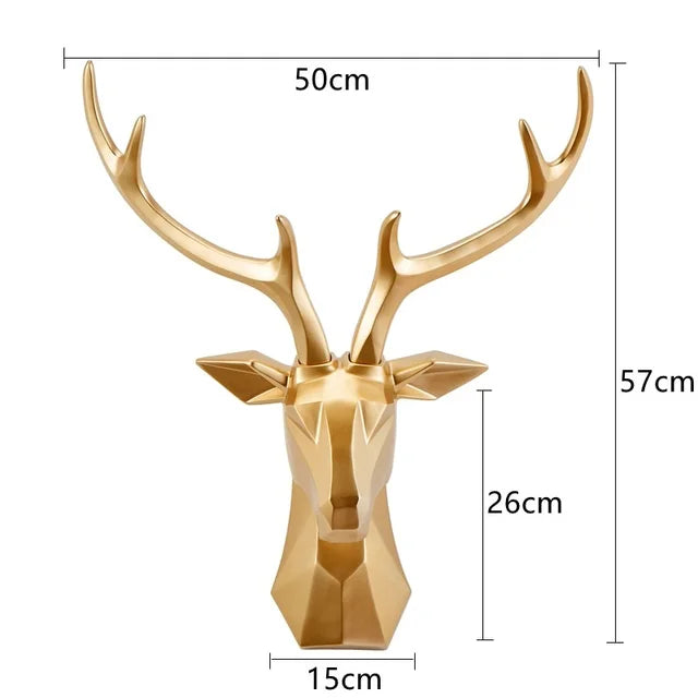 Decorative 3D deer head wall sculpture, ideal for living room decor & rustic home decoration.