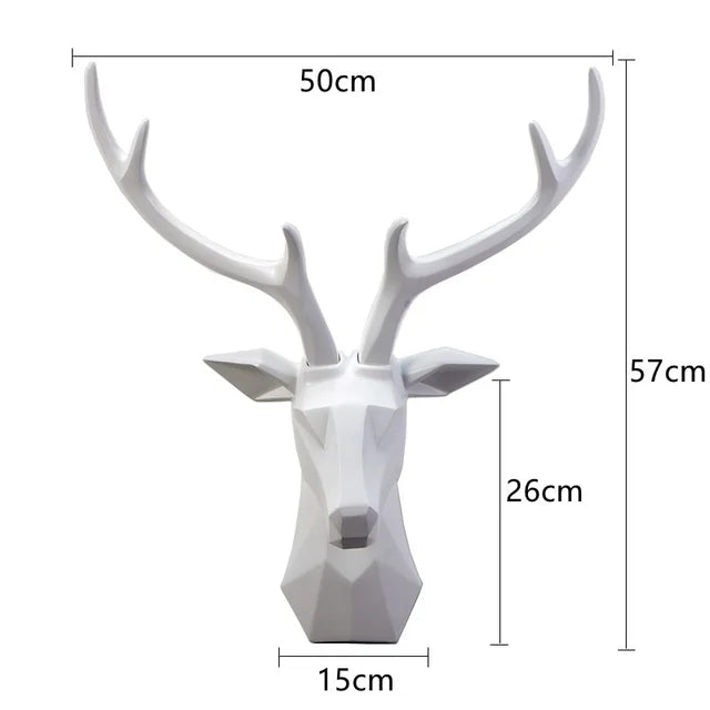 Elegant rustic 3D deer head wall sculpture, perfect wildlife art decor for stylish living rooms & homes.