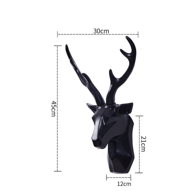 Stylish resin 3D deer head wall art, a modern take on rustic animal sculpture for home decor.