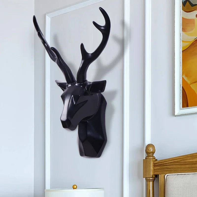 Unique 3D deer head wall decor sculpture, perfect home decoration for rustic & elegant settings.