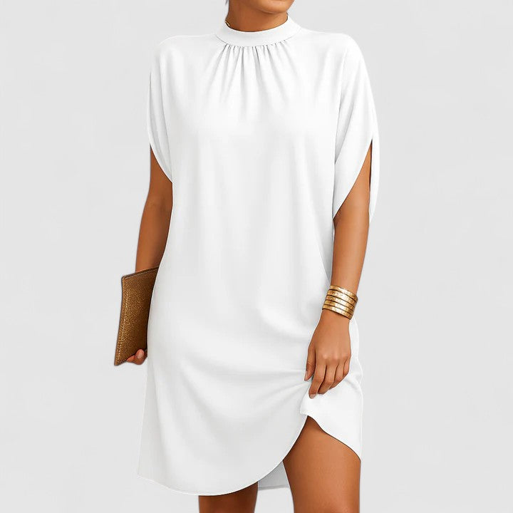 Women's Mock Neck Shoulder Cutout Dress