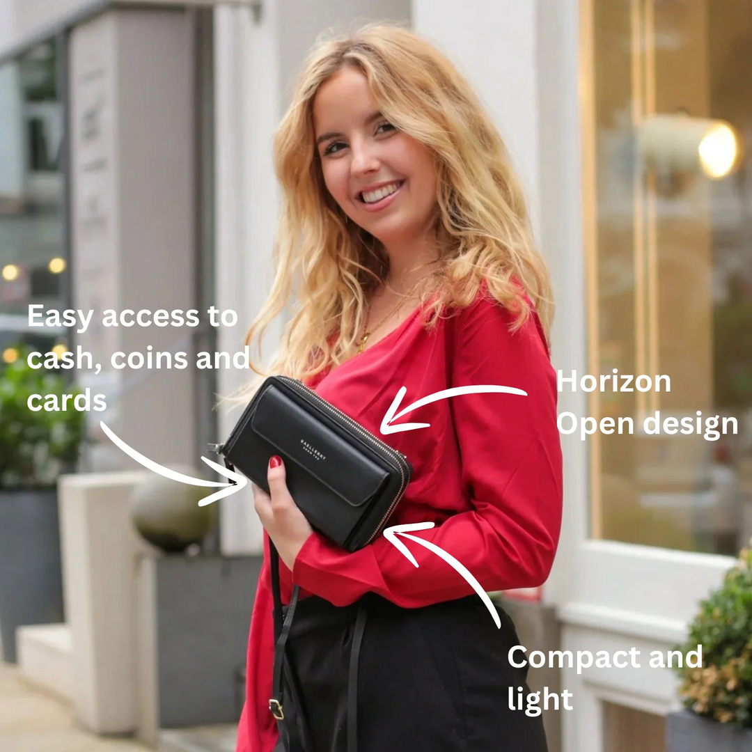 Elegant women's crossbody handbag, also functions as a phone wallet & clutch bag for stylish everyday carry.