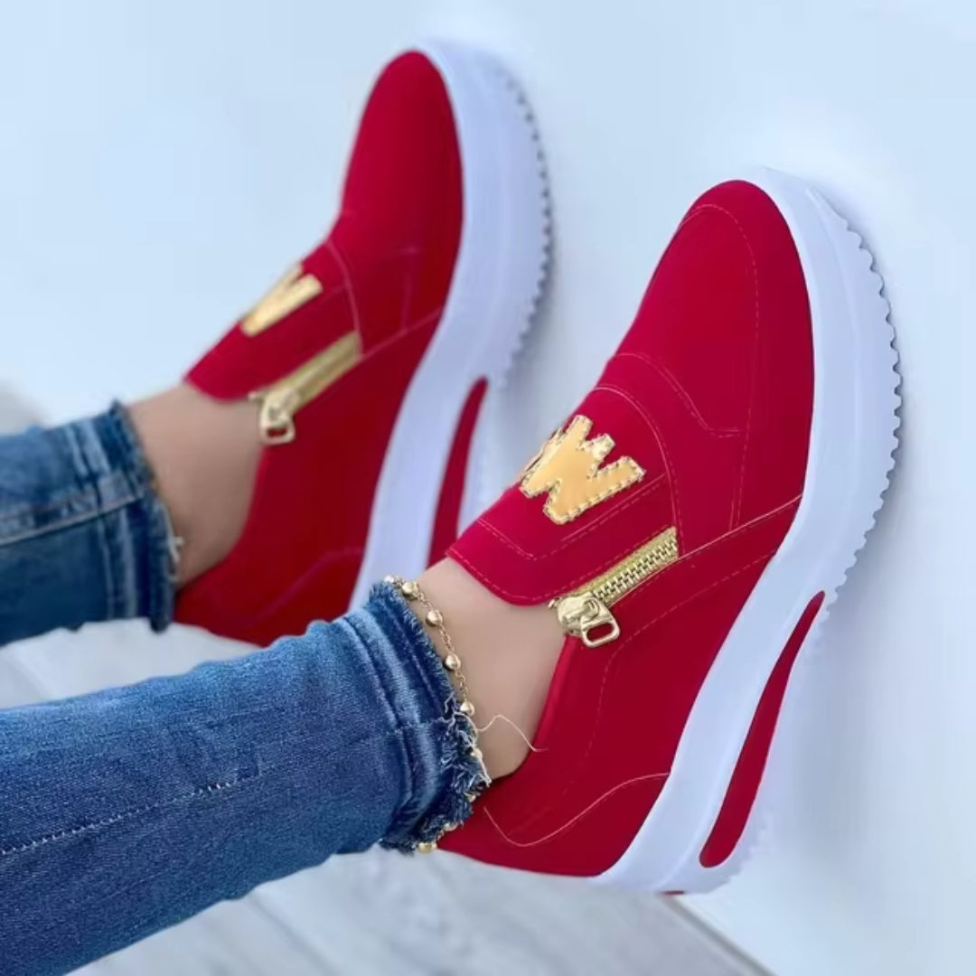 Supportive women's orthopedic sneakers offering pain relief & ultimate comfort for active walking.