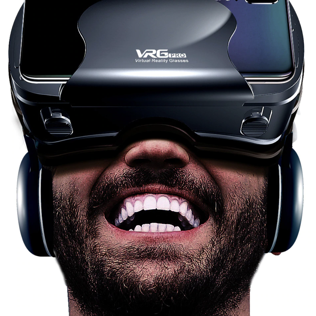 Universal VR glasses for phones, featuring integrated audio & adjustable lenses for personalized 3D movie watching & gaming.