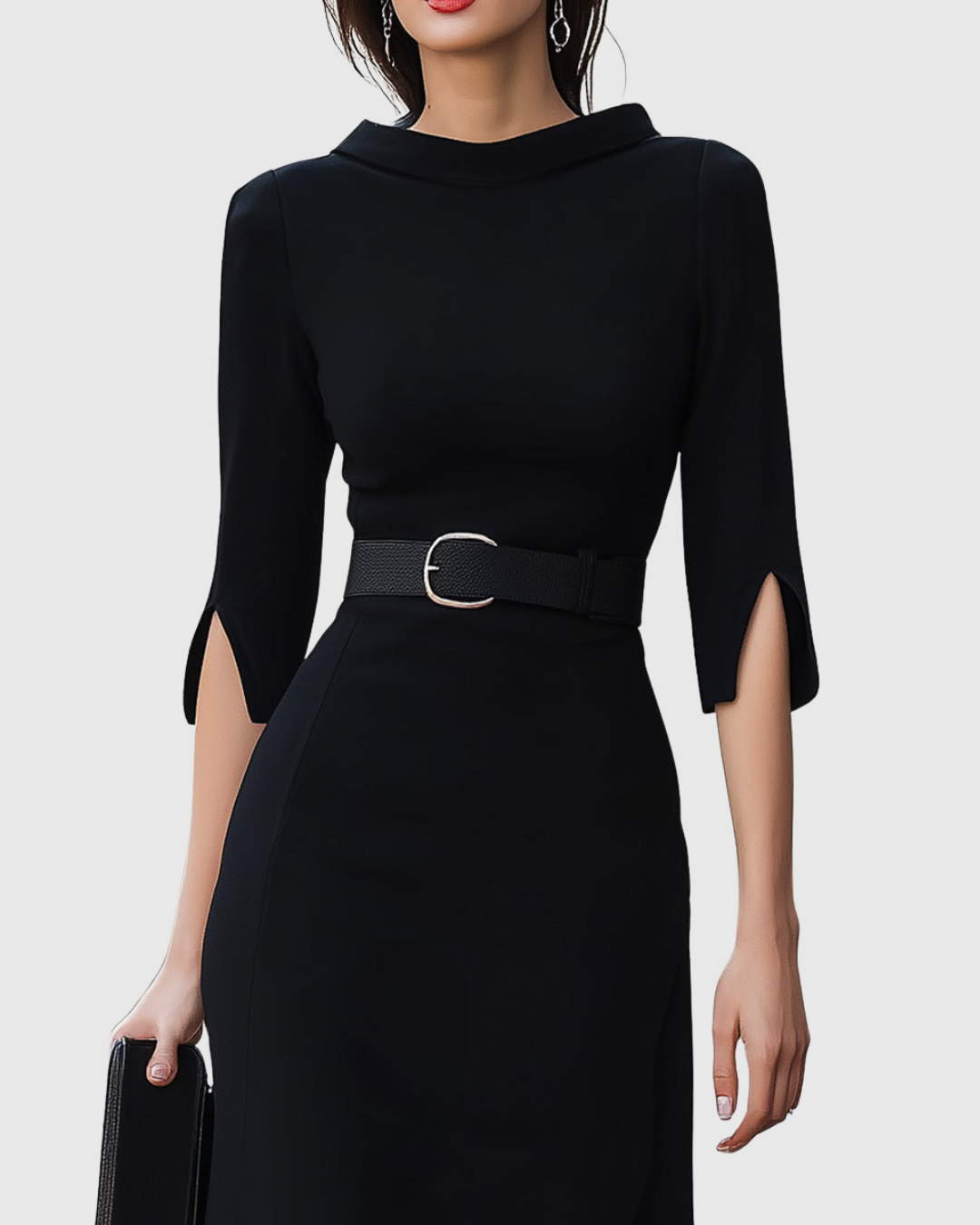 Women's High Neck Midi Dress