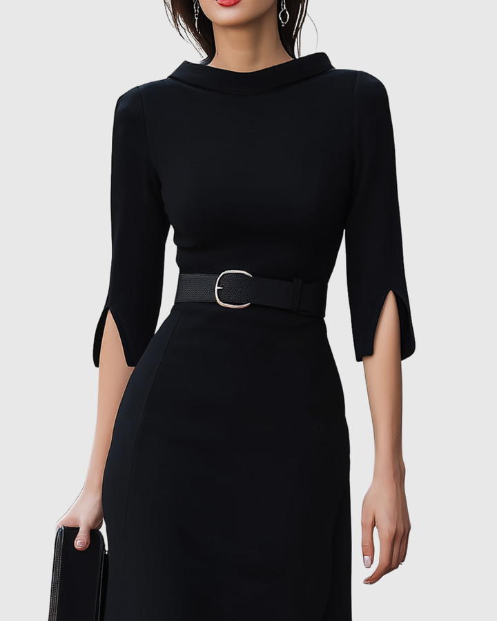 Women's High Neck Midi Dress