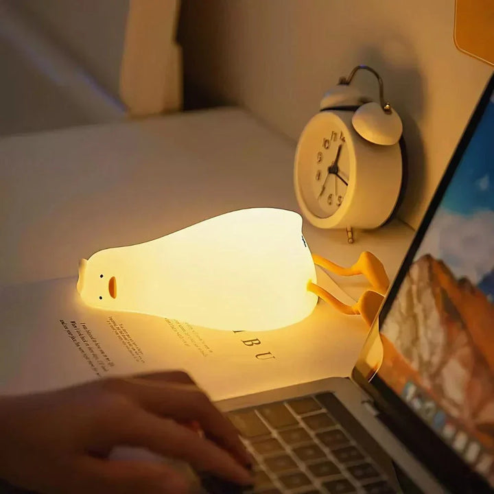 Nursery decor: adorable silicone animal night light; LED, rechargeable, portable, soft glow.