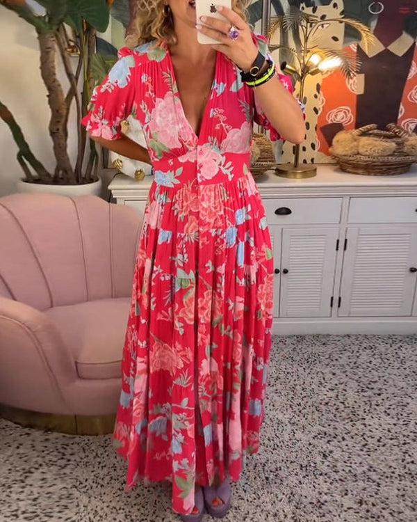 Women's Vibrant Floral Print Dress