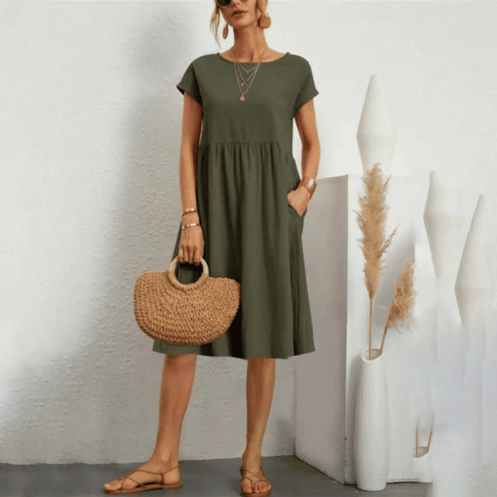 Flattering everyday women's dress, elegant and comfortable with effective tummy control.