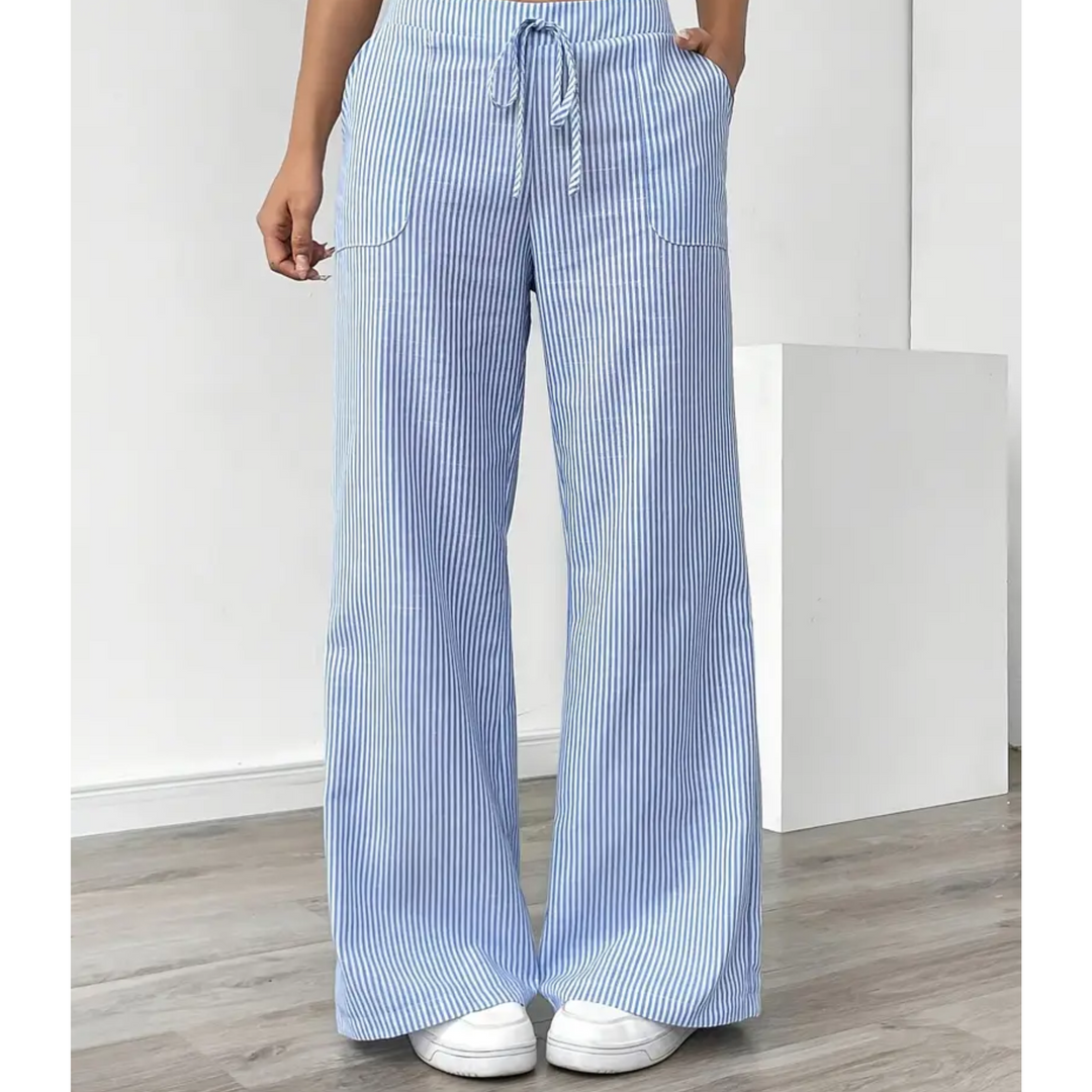 Women's Striped Wide-Leg Pants
