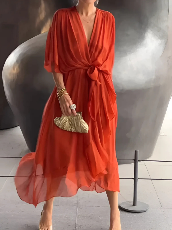 Women's Wrap Midi Dress