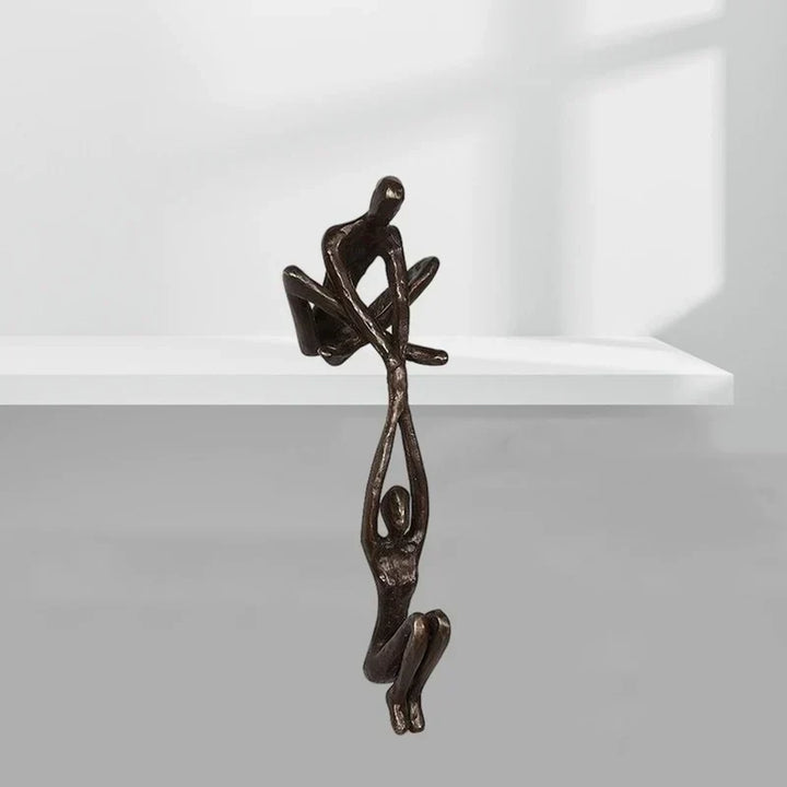 Unique modern art sculpture, an "Eternal Love & Strength" figurine for contemporary home decor.