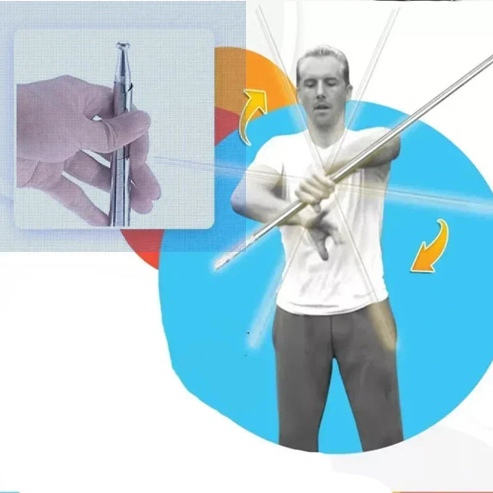 Compact self-defense metal stick. Portable expandable baton for personal safety, security & emergency use.