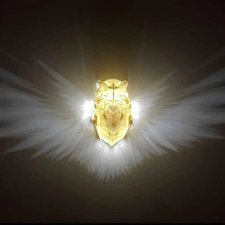 Artistic animal themed LED wall light with luminous wing projection, ideal for creative mood lighting.